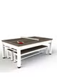 Riley 9 Neptune Outdoor Pool Table with Benches & Table Top – White/Tan