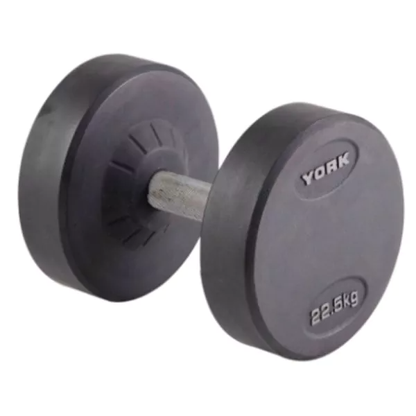 York DZLG12 Round Rubber Dumbbell 22.5KG Black