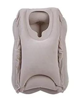 Inflatable Soft Travel Pillow W/Memory Foam - Adjustable Features With Hand And Head Support