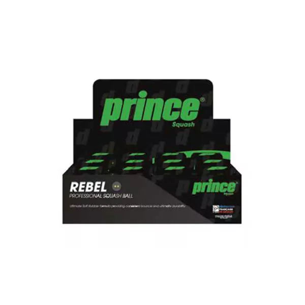 Prince Squash Balls- Rebel Single Yellow 1 Dz Box