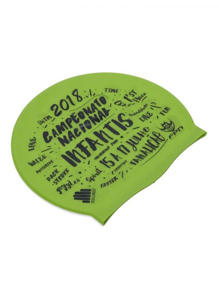 Printed Swimming Cap ADULT SILICONE CAP-400 GREEN (Brand : Ta Sport)