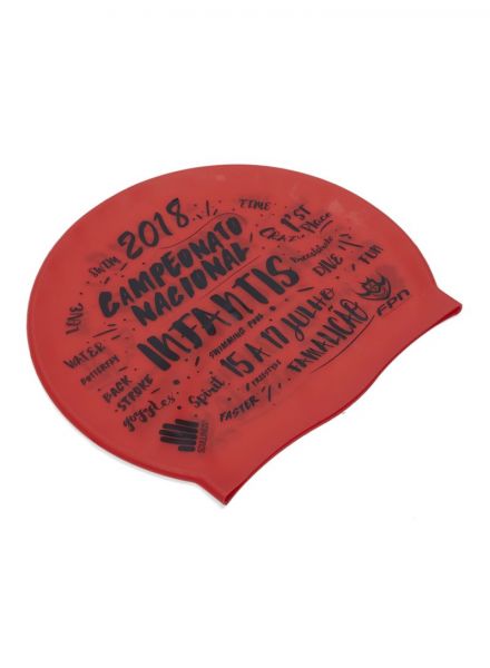 Printed SwimmingCAP ADULT SILICONE CAP-400 RED (Brand : Ta Sport)