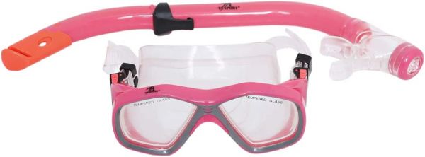 Swimming Mask ; Snorkel D205+Dx503 Pink Frame