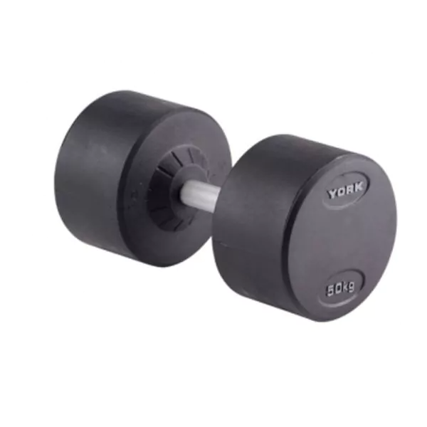 York Round Rubber Dumbbell 50KG DZLG11 Black