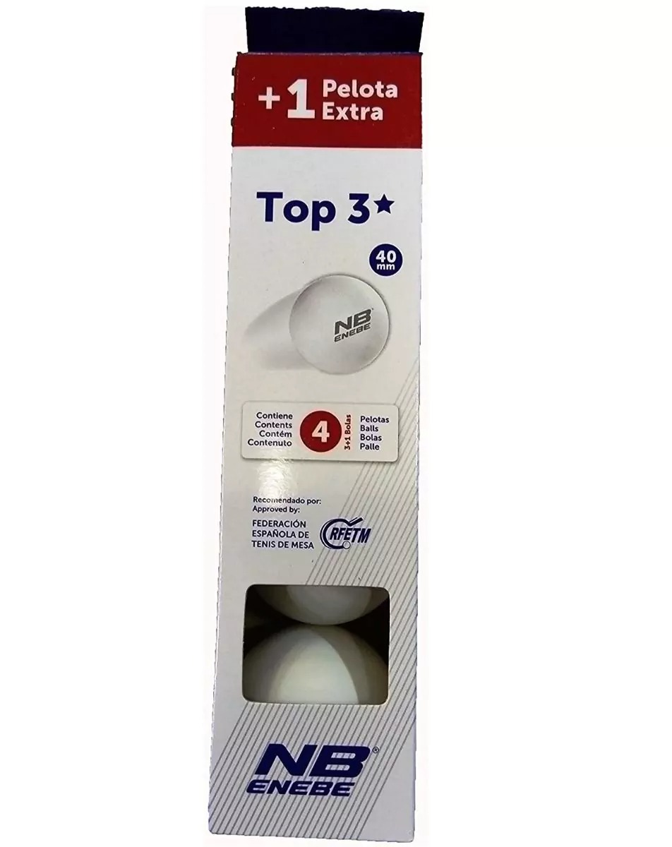 Tt Ball Caja 3+1 Pelotas Nb Top 3Blanca 40Mm