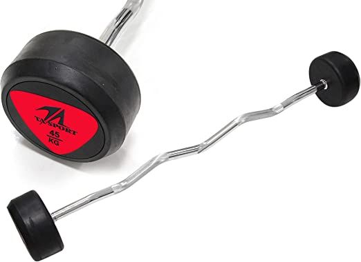 Ta Sports Rubber Coated Curl Barbell 45Kg Ls2033