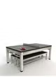 Riley 8 Neptune Outdoor Pool Table with Benches & Table Top – Grey/Brown
