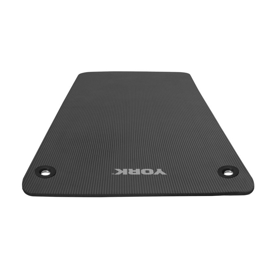 YORK NBR YOGA MAT W/ TWO GROMMETS BLACK 86021