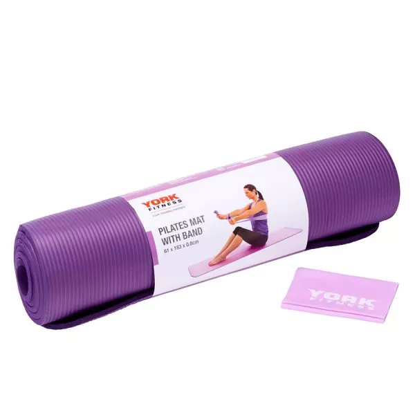 Pilates Exercise Mat With Band 61X183X0.80Cm (Brand : York Fitness)