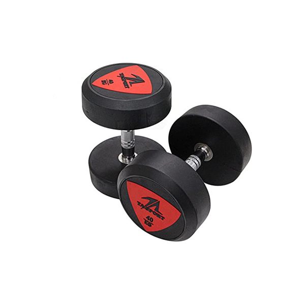 Deluxe Rubber Dumbbell - 40.0Kg Ls2023 Black