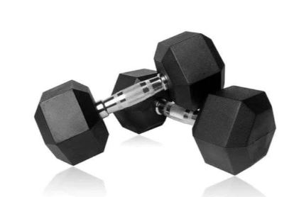 HEX Rubber Dumbbells Set 2.5 Kgs to 25 Kgs (10 Pairs)