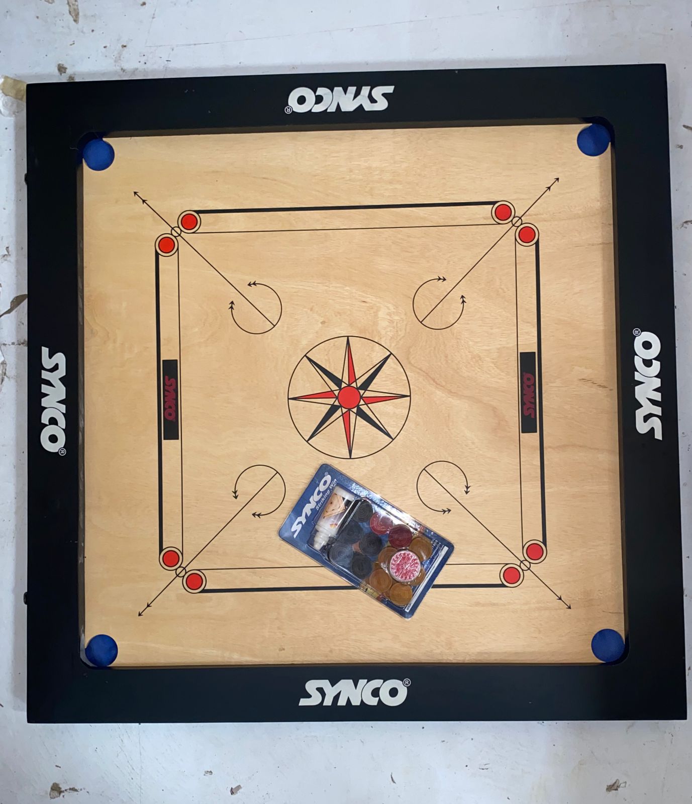 SYNCO CARROMBOARD 42×42" WITH BLACK FRAME