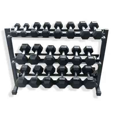 Hex Dumbbell 2.5Kg to 25Kg Pair with Rack