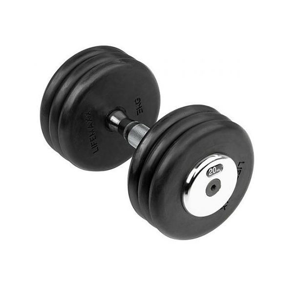 Rubber Coated Disc Dumbbell 30Kg Chromed Handle Sdh30 (Brand : Ta Sports)