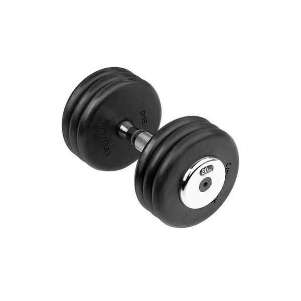 Rubber Coated Disc Dumbbell 30Kg Chromed Handle Sdh30 (Brand : Ta Sports)