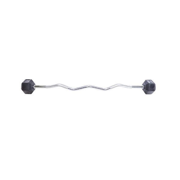 Rubber Hex Barbell Db402 W/Curl Bar 15 Kg
