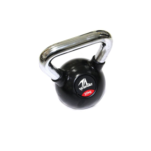 Black Rubber Kettlebell 20kg Chrome Hand Gl1207ata Featured