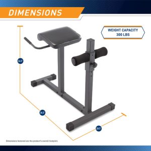 Roman Chair Hyper Extension Bench Marcy Jd 3.1 Infographic Dimensions 93072